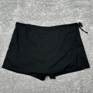 Old Navy Black Linen Blend Faux Wrap Mini Skort Size 3X